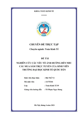 Yếu tố ảnh hưởng đến nhu cầu mua sắm trực tuyến của sinh 