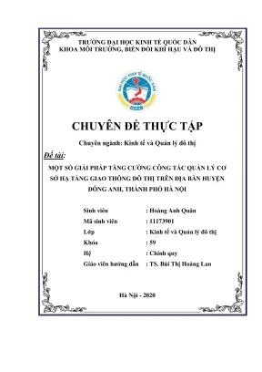 Giải pháp tăng cường quản lý cơ sở hạ tầng giao thông đô