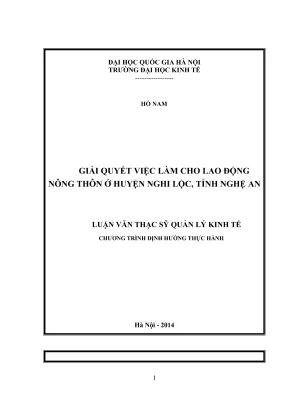 Giải pháp việc làm cho lao động nông thôn tại Nghi Lộc,
