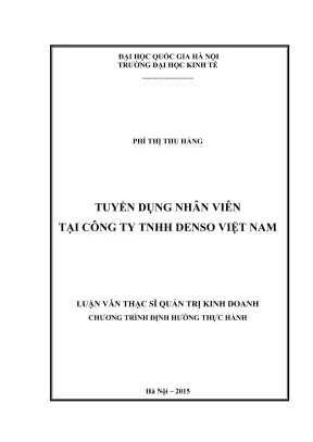 Luận Văn Thạc Sĩ Quản Trị Kinh Doanh: Tuyển Dụng Nhân