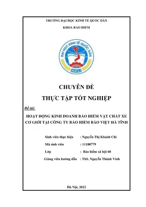 Chuyên đề thực tập tốt nghiệp: Kinh doanh bảo hiểm vật 