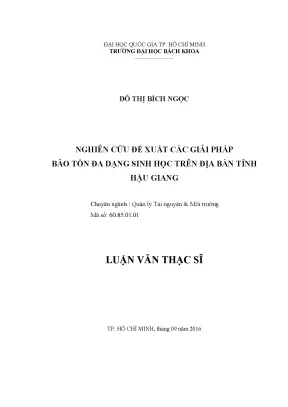 Luận Văn Thạc Sĩ: Giải Pháp Bảo Tồn Đa Dạng Sinh Học Tại 