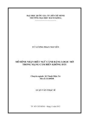 Mô hình nhận biết ngữ cảnh bằng logic mờ trong mạng cảm