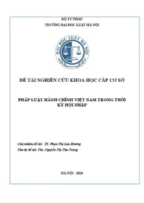 Nghiên cứu pháp luật hành chính Việt Nam trong thời kỳ 