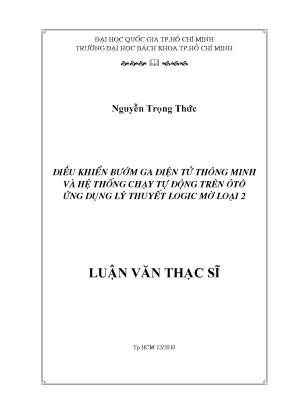 Luận Văn Thạc Sĩ: Tự Động Hóa Điều Khiển Bướm Ga Điện Tử 