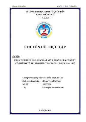 Phân tích thống kê hiệu quả sản xuất kinh doanh THACO 