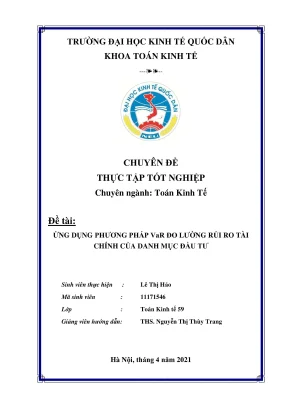 Phương pháp VAR đo lường rủi ro tài chính trong danh mục 