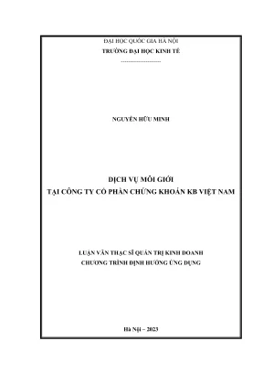 Luận Văn Thạc Sĩ Quản Trị Kinh Doanh Dịch Vụ Môi Giới