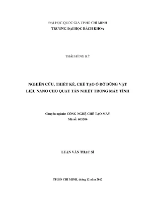 Luận Văn Thạc Sĩ: Nghiên Cứu Thiết Kế Ổ Đỡ Vật Liệu Nano