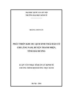 Luận Văn Thạc Sĩ: Phát Triển Khu Du Lịch Sinh Thái Đảo