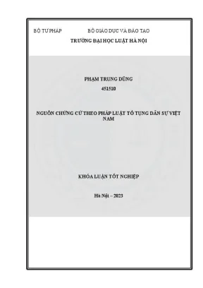 Khóa Luận Tốt Nghiệp: Nguồn Chứng Cứ Trong Tố Tụng Dân 