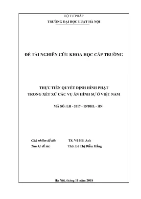 Nghiên cứu thực tiễn quyết định hình phạt trong xét xử