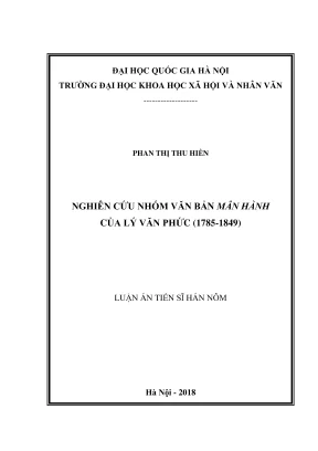 Luận Án Tiến Sĩ Hán Nôm: Nghiên Cứu Nhóm Văn Bản Mân