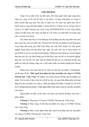 Chiến lược đẩy mạnh tiêu thụ sản phẩm tại Công ty Cổ