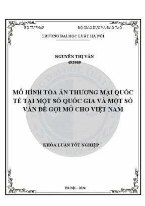 Mô hình tòa án thương mại quốc tế: Kinh nghiệm từ một số 