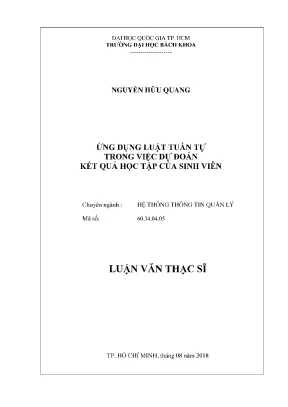 Luận Văn Thạc Sĩ: Ứng Dụng Luật Tuần Tự Trong Dự Đoán