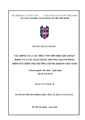 Tác động của cấu trúc vốn đến hiệu quả hoạt động ngân