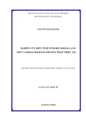 Nghiên cứu biến tính tinh bột khoai lang tím và khoai mỡ 