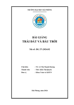 Bài Giảng Về Trái Đất Và Bầu Trời - Khám Phá Vũ Trụ Kỳ Diệu