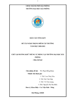 Nghiên cứu chế tạo buồng khử trùng tự động tại Đại học