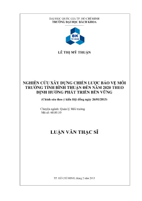 Chiến lược bảo vệ môi trường Bình Thuận đến 2020: Hướng