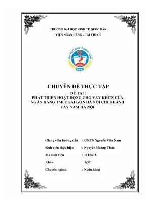 Phát Triển Hoạt Động Cho Vay KHCN Tại Ngân Hàng SHB Chi