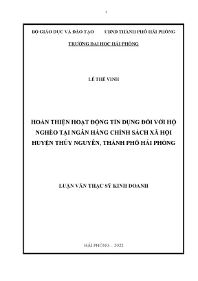 Hoàn Thiện Hoạt Động Tín Dụng Cho Hộ Nghèo Tại Ngân Hàng