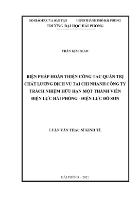 Biện pháp hoàn thiện quản trị chất lượng dịch vụ tại