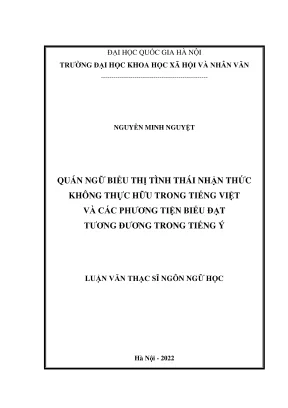 Luận Văn Thạc Sĩ: Quán Ngữ Tình Thái Nhận Thức Trong
