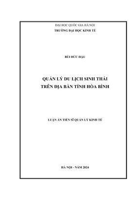 Luận Án Tiến Sĩ: Quản Lý Kinh Tế Du Lịch Sinh Thái Tại