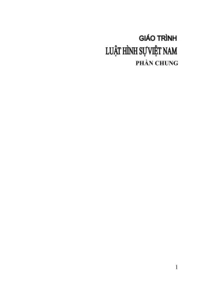 Giáo trình Luật Hình Sự Việt Nam Phần Chung - Đại Học