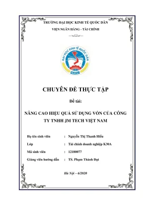 Tối ưu hóa hiệu quả sử dụng vốn tại JM Tech Việt Nam