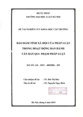 Nghiên cứu tính xã hội của pháp luật trong ban hành văn 