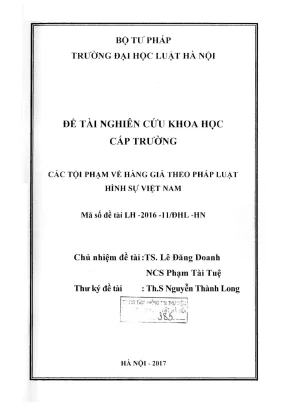 Nghiên cứu khoa học về tội phạm hàng giả theo luật hình
