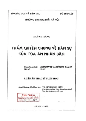 Luận Văn Thạc Sĩ Luật Học: Thẩm Quyền Dân Sự Của Tòa Án