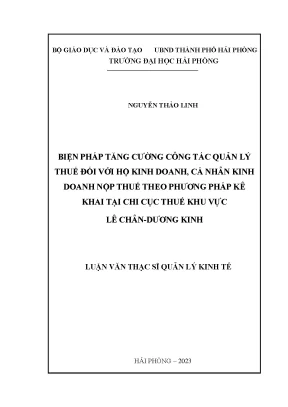 Biện Pháp Tăng Cường Quản Lý Thuế Cho Hộ Kinh Doanh Cá