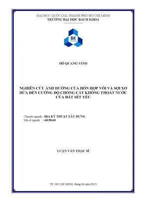 Nghiên cứu ảnh hưởng của vôi và sợi xơ dừa đến cường độ