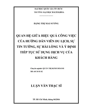 Luận Văn Thạc Sĩ: Hiệu Quả Công Việc Hướng Dẫn Viên Du