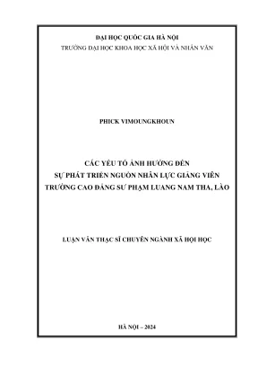 Luận Văn Thạc Sĩ: Yếu Tố Ảnh Hưởng Phát Triển Nguồn Nhân