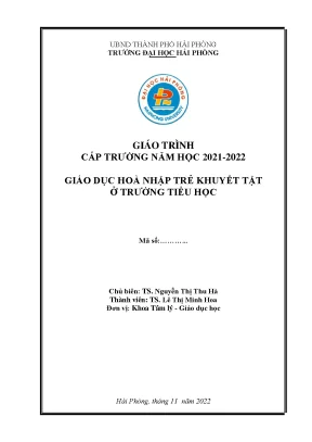 Giáo Trình Giáo Dục Hòa Nhập Cho Trẻ Khuyết Tật Tại