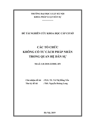 Nghiên cứu khoa học cấp trường về tổ chức không có tư 