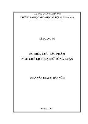 Luận Văn Thạc Sĩ Hán Nôm: Nghiên Cứu Tác Phẩm Ngự Chế