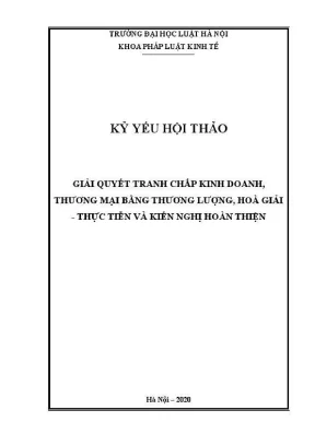 Giải quyết tranh chấp kinh doanh bằng thương lượng hòa 