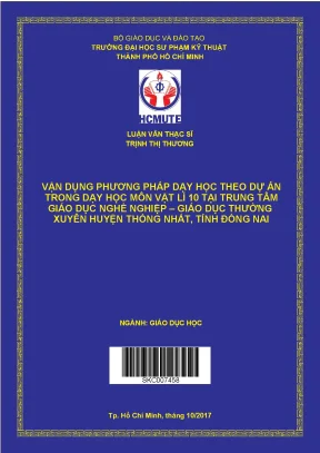 Phương pháp dạy học theo dự án trong môn Vật lý 10 tại