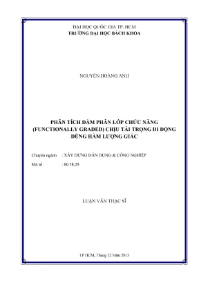 Phân tích dầm phân lớp chức năng chịu tải trọng di động