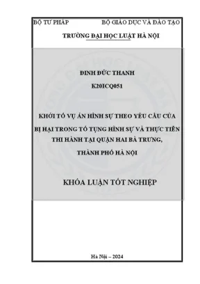 Khởi tố vụ án hình sự theo yêu cầu bị hại: Thực tiễn thi 
