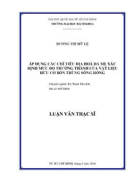 Luận văn thạc sĩ: Ứng dụng chỉ tiêu địa hóa đá mẹ đánh 