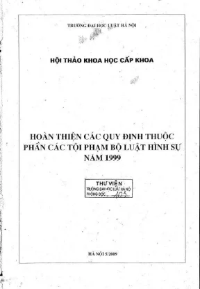Kỷ yếu hội thảo khoa học: Hoàn thiện quy định tội phạm