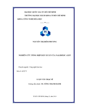 Nghiên cứu tổng hợp dẫn xuất nalidixic axit trong công