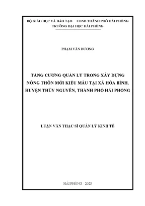 Luận văn thạc sĩ: Quản lý kinh tế hiệu quả trong xây